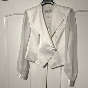 J.R.Nites by Caliendo tuxedo jacket/blouse white size 10